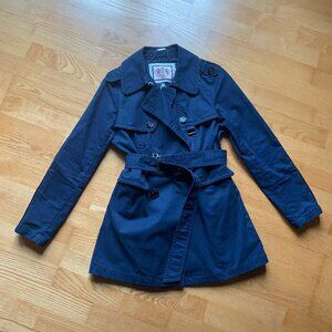 Juicy Couture Navy Trench Coat Sz M